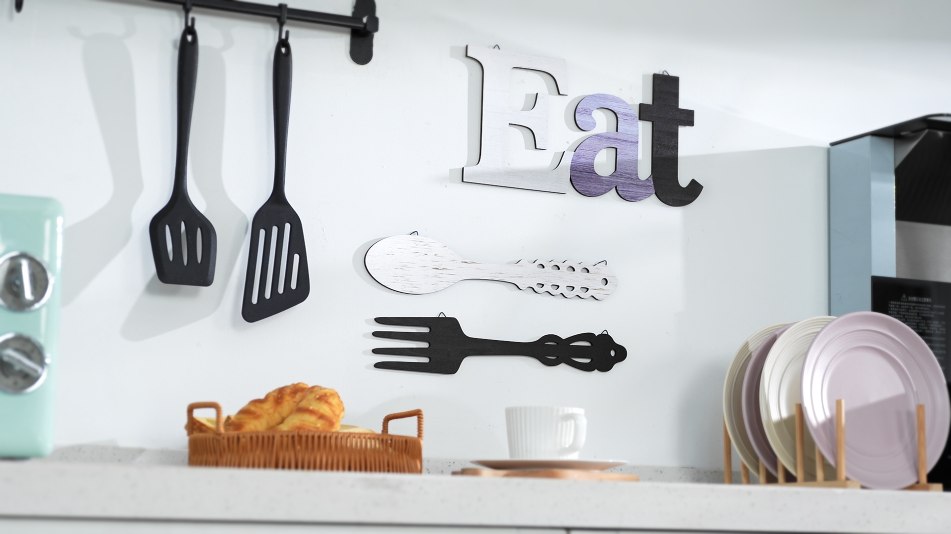 Amazon.com: Jetec Set of Eat Sign, Fork and Spoon Wall Decor